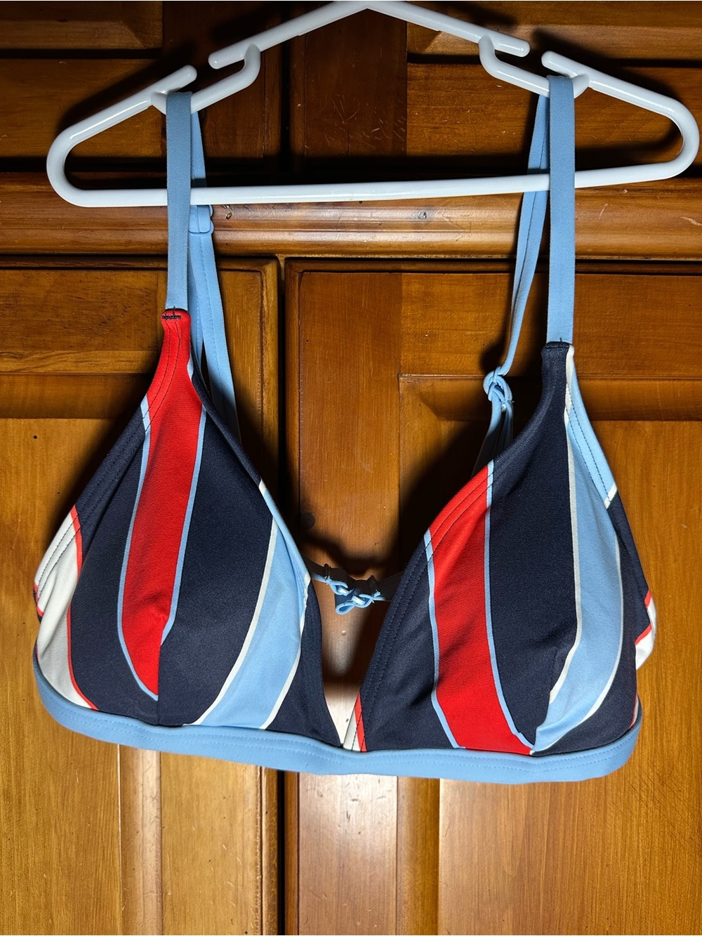 Tommy Hilfiger Women’s Striped Triangle Bikini Top Patriotic Colors